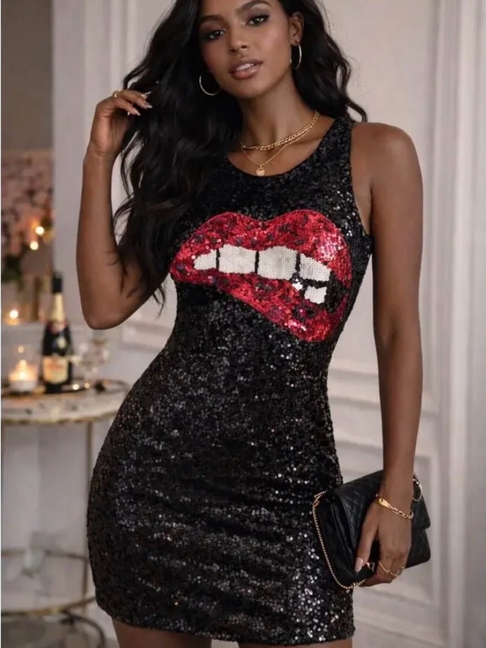 Aidan Mattox Black‎ Sequin Mini Dress Glam Cocktail Party Size 0
